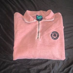 salmon pink quarter zip ~ 100% cotton